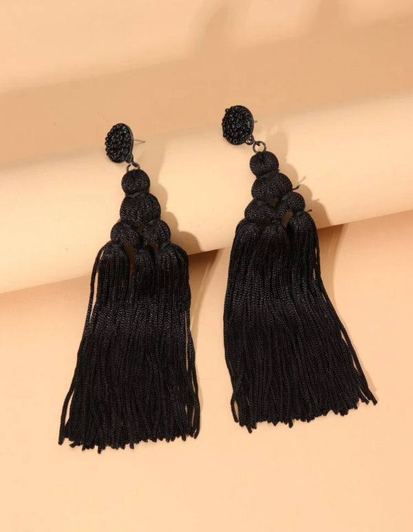 Black Tassel Earrings