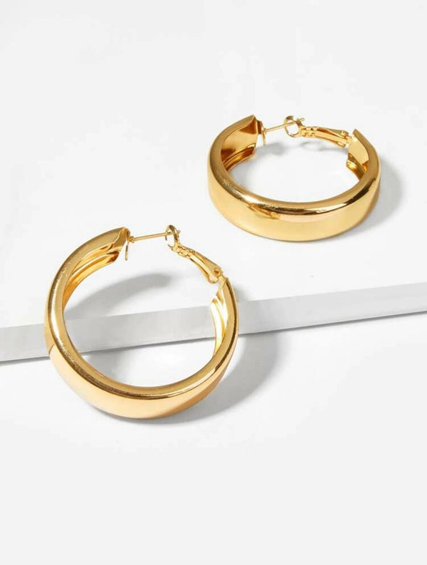 Gold Hoop Circular Earrings