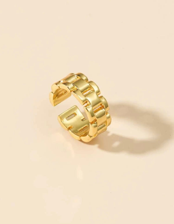 Geometric Design Cuff Ring